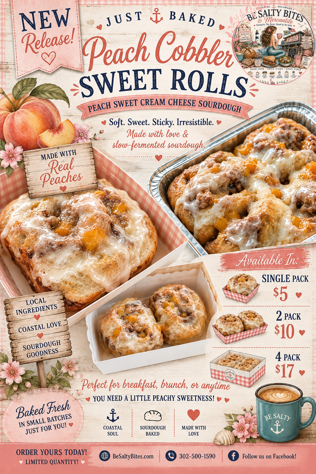 Peach Cobbler Sweet Rolls