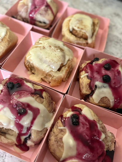 🍋 Jumbo Blueberry Lemon Sourdough Sweet Rolls 🫐