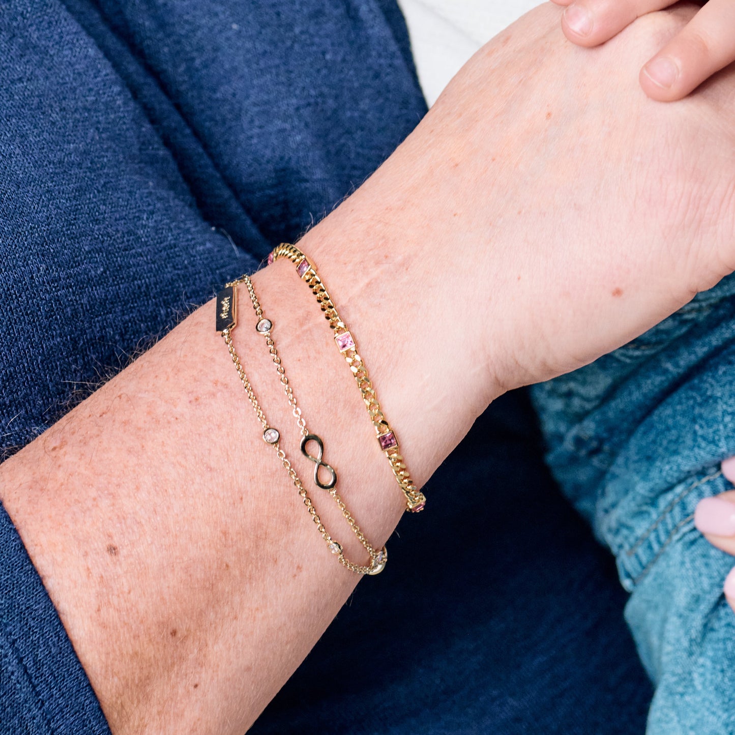 Mom Infinity Chain Double Strand Bracelet