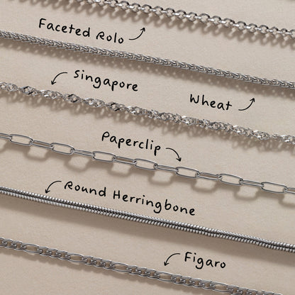 Round Herringbone Charm & Layering Necklace