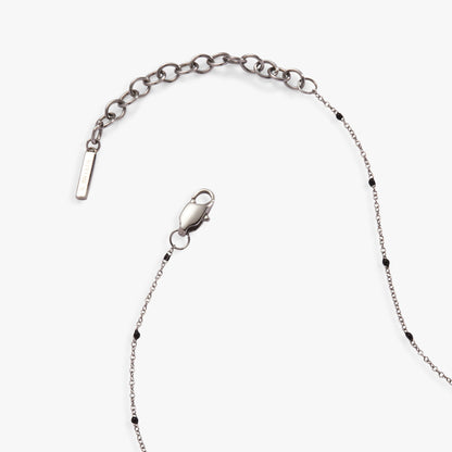 Enamel Black Dot Chain Necklace