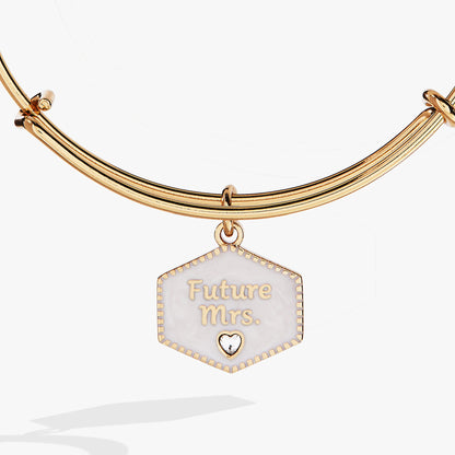 'Future Mrs.' Mother of Pearl Charm Bangle